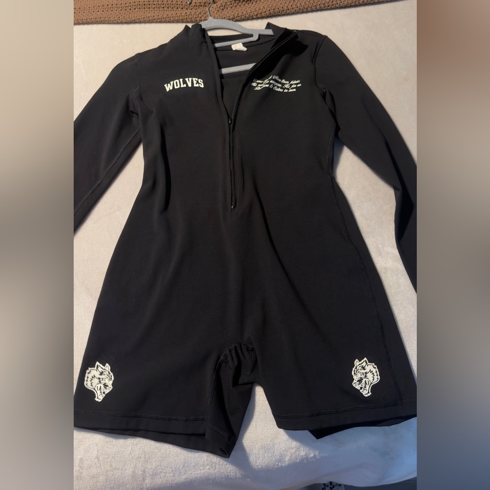Wolves Women's Black Quarter-Zip rompers